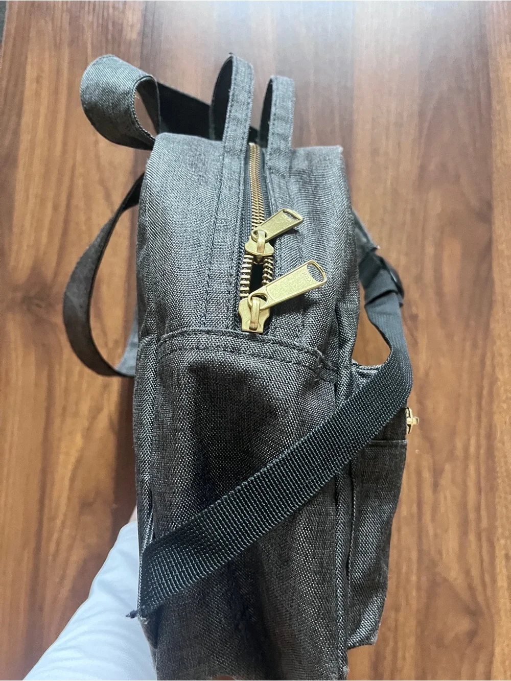 Herschel Supply Company Gray Mini Backpack with Gold Zipper